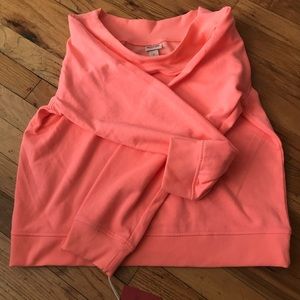 Long sleeve coral crop top sweater